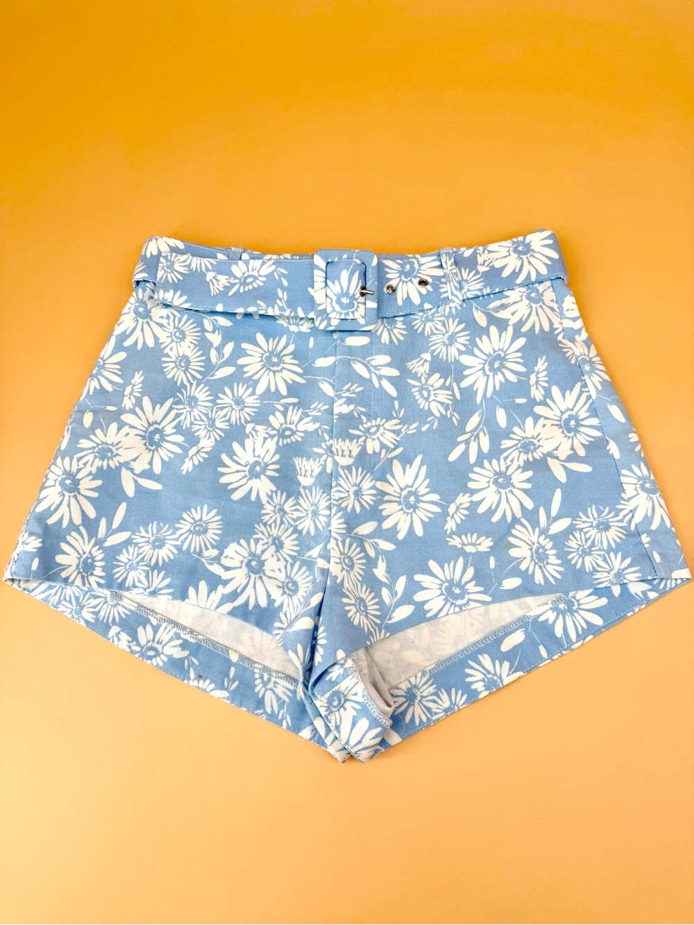 Zara Blue Floral High-Waist Women’s Shorts